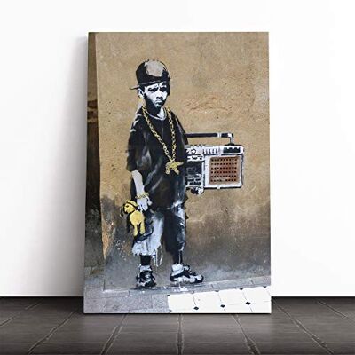 Big Box Art Banksy Kid with Ghetto Blaster Graffiti Wall Art Canvas Print Gallery Wrapped 30mm Frame Wall Decor 24x16 inches Ready to Hang Pop Art Picture Living Room Bedroom Lounge Office Big Box Art Banksy Kid with Ghetto Blaster Graffiti Wall Art Canvas Print Gallery Wrapped 30mm Frame Wall Decor 24x16 inches Ready to Hang Pop Art Picture Living Room Bedroom Lounge Office