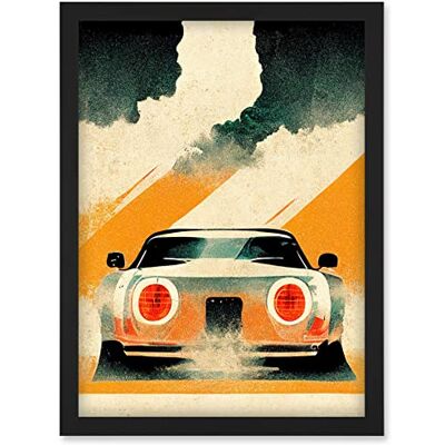 Artery8 - Japan Sports Car Vintage Vector - Yellow - Wall Art Artery8 - Japan Sports Car Vintage Vector - Yellow - Wall Art