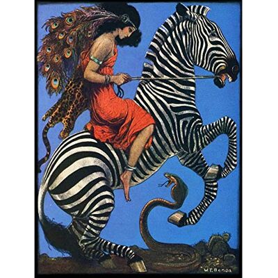 Fine Art Prints Benda Woman Riding Zebra Snake Painting Art Print Canvas Premium Wall Decor Poster Mural Fine Art Prints Benda Woman Riding Zebra Snake Painting Art Print Canvas Premium Wall Decor Poster Mural
