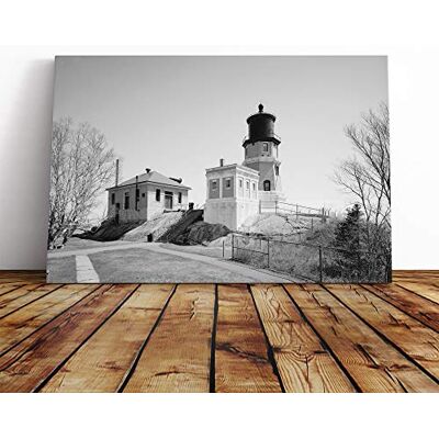 Big Box Art Architecture Lighthouse Split Rock #2, MN Canvas Print Gallery Wrapped 30mm Frame Wall Art 24x16 inches Ready to Hang Coastal Seascape Picture Living Room Bedroom Lounge Office Big Box Art Architecture Lighthouse Split Rock #2, MN Canvas Print Gallery Wrapped 30mm Frame Wall Art 24x16 inches Ready to Hang Coastal Seascape Picture Living Room Bedroom Lounge Office
