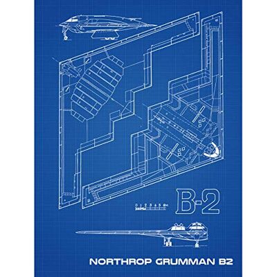 Artery8 Northrop B-2 Spirit Stealth Bomber Blueprint Plan Premium Wall Art Canvas Print 18X24 Inch Artery8 Northrop B-2 Spirit Stealth Bomber Blueprint Plan Premium Wall Art Canvas Print 18X24 Inch