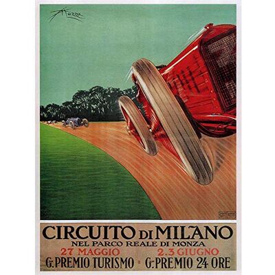 Wee Blue Coo Sport Motor Monza Milan Italy Racing Vintage Art Print Poster Wall Decor 12X16 Inch Wee Blue Coo Sport Motor Monza Milan Italy Racing Vintage Art Print Poster Wall Decor 12X16 Inch