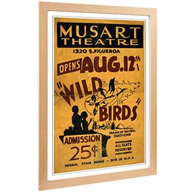 Big Box Art Framed Print of Vintage WPA Poster Wild Birds Design Wall Art Picture Home Decor for Kitchen, Living, Dining Room, Bedroom, Hallway, Office, Oak, A2 / 24.5x18 Inch / 62x45cm Big Box Art Framed Print of Vintage WPA Poster Wild Birds Design Wall Art Picture Home Decor for Kitchen, Living, Dining Room, Bedroom, Hallway, Office, Oak, A2 / 24.5x18 Inch / 62x45cm