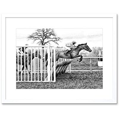 Wee Blue Coo Photo Painting Sport Horse Racing Jockey Jump Framed Wall Art Print Wee Blue Coo Photo Painting Sport Horse Racing Jockey Jump Framed Wall Art Print