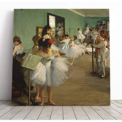 Big Box Art Canvas Print Wall Art Edgar Degas The Dance Class Mounted and Stretched Box Frame Picture Home Decor for Kitchen, Living, Dining Room, Bedroom, Hallway, Muli-Colour, 14x14 Inch Big Box Art Canvas Print Wall Art Edgar Degas The Dance Class Mounted and Stretched Box Frame Picture Home Decor for Kitchen, Living, Dining Room, Bedroom, Hallway, Muli-Colour, 14x14 Inch