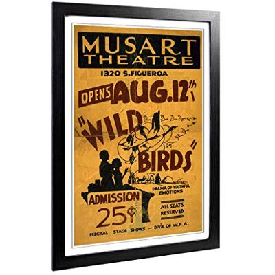 Big Box Art Framed Print of Vintage WPA Poster Wild Birds Design Wall Art Picture Home Decor for Kitchen, Living, Dining Room, Bedroom, Hallway, Office, Black, A2 / 24.5x18 Inch / 62x45cm Big Box Art Framed Print of Vintage WPA Poster Wild Birds Design Wall Art Picture Home Decor for Kitchen, Living, Dining Room, Bedroom, Hallway, Office, Black, A2 / 24.5x18 Inch / 62x45cm