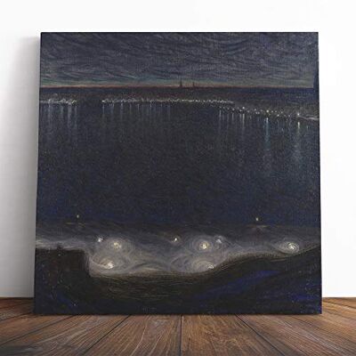 Big Box Art Canvas Print Wall Art Eugene Jansson Night Scene Across The Bay Mounted & Stretched Box Frame Picture Home Decor for Kitchen, Living Room, Bedroom, Hallway, Multi-Colour, 14x14 Inch Big Box Art Canvas Print Wall Art Eugene Jansson Night Scene Across The Bay Mounted & Stretched Box Frame Picture Home Decor for Kitchen, Living Room, Bedroom, Hallway, Multi-Colour, 14x14 Inch