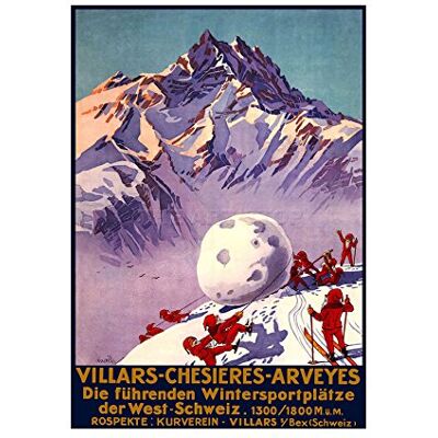 Wee Blue Coo Winter Sport Villars Alpine Skiing Switzerland Picture Wall Art Print Wee Blue Coo Winter Sport Villars Alpine Skiing Switzerland Picture Wall Art Print