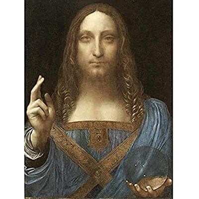 Fine Art Prints Da Vinci Salvator Mundi World Saviour Jesus Painting Art Print Canvas Premium Wall Decor Poster Mural,16 x 12 inches, Gold Fine Art Prints Da Vinci Salvator Mundi World Saviour Jesus Painting Art Print Canvas Premium Wall Decor Poster Mural,16 x 12 inches, Gold