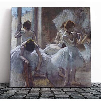 Big Box Art Canvas Print Wall Art Edgar Degas Dancers Preparing No.1 Mounted & Stretched Box Frame Picture Home Decor for Kitchen, Living Room, Bedroom, Hallway, Multi-Colour, 14x14 Inch Big Box Art Canvas Print Wall Art Edgar Degas Dancers Preparing No.1 Mounted & Stretched Box Frame Picture Home Decor for Kitchen, Living Room, Bedroom, Hallway, Multi-Colour, 14x14 Inch
