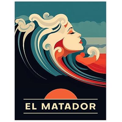 Artery8 The Seaside Calls El Matador Beach California USA Sunset Woman of the Waves Sea Siren Ocean Extra Large XL Wall Art Poster Print Artery8 The Seaside Calls El Matador Beach California USA Sunset Woman of the Waves Sea Siren Ocean Extra Large XL Wall Art Poster Print