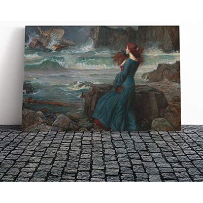 Big Box Art John William Waterhouse Miranda The Tempest Canvas Print 24x16 Inch Wall Art, Ready to Hang, Gallery Wrapped, Fade-Resistant Inks, Securely Packaged, UK Made Big Box Art John William Waterhouse Miranda The Tempest Canvas Print 24x16 Inch Wall Art, Ready to Hang, Gallery Wrapped, Fade-Resistant Inks, Securely Packaged, UK Made
