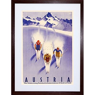 Wee Blue Coo Travel Tourism Winter Sport Austria Ski Snow Alps Picture Framed Wall Art Print Wee Blue Coo Travel Tourism Winter Sport Austria Ski Snow Alps Picture Framed Wall Art Print