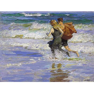 Fine Art Prints Potthast Beach Waves Couple Seascape Painting Extra Large Art Print Wall Mural Poster Premium XL Fine Art Prints Potthast Beach Waves Couple Seascape Painting Extra Large Art Print Wall Mural Poster Premium XL