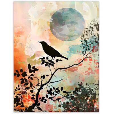 Artery8 Bird in Tree Sunset Artwork Calm Peaceful Nature Living Room Large Wall Art Poster Print Thick Paper 18X24 Inch Artery8 Bird in Tree Sunset Artwork Calm Peaceful Nature Living Room Large Wall Art Poster Print Thick Paper 18X24 Inch