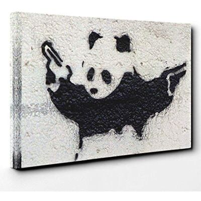 Big Box Art Banksy Panda Guns Graffiti Wall Art Canvas Print Gallery Wrapped 30mm Frame Wall Decor 20x14 inches Ready to Hang Pop Art Animals Picture Living Room Bedroom Lounge Office Big Box Art Banksy Panda Guns Graffiti Wall Art Canvas Print Gallery Wrapped 30mm Frame Wall Decor 20x14 inches Ready to Hang Pop Art Animals Picture Living Room Bedroom Lounge Office