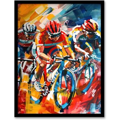 Artery8 Cyclists Racing Colourful Sport Painting Living Room Artwork Framed Wall Art Print A4 Artery8 Cyclists Racing Colourful Sport Painting Living Room Artwork Framed Wall Art Print A4