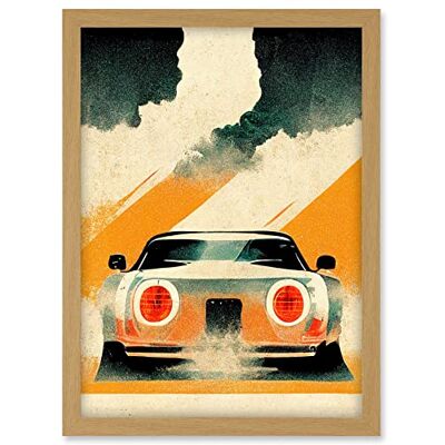 Doppelganger33 LTD Japanese Sports Car Vintage Vector Yellow Silver Black Artwork Framed A3 Wall Art Print Doppelganger33 LTD Japanese Sports Car Vintage Vector Yellow Silver Black Artwork Framed A3 Wall Art Print