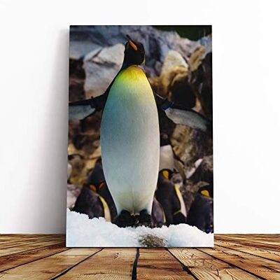 Big Box Art King Penguin Canvas Print Gallery Wrapped 30mm Frame Wall Art 30x20 inches Ready to Hang Modern Animals Picture Living Room Bedroom Lounge Office Big Box Art King Penguin Canvas Print Gallery Wrapped 30mm Frame Wall Art 30x20 inches Ready to Hang Modern Animals Picture Living Room Bedroom Lounge Office