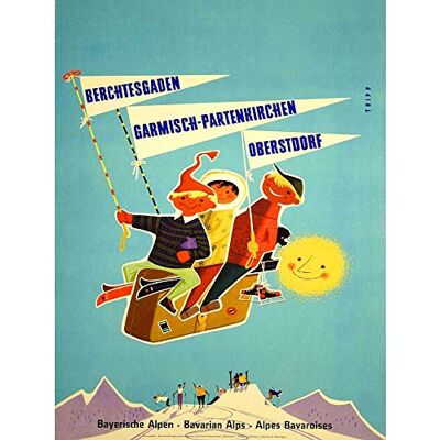Wee Blue Coo Travel Winter Sport Skiing Bavaria Alpine Germany Vintage Advert Art Print Poster Wall Decor 12X16 Inch Wee Blue Coo Travel Winter Sport Skiing Bavaria Alpine Germany Vintage Advert Art Print Poster Wall Decor 12X16 Inch