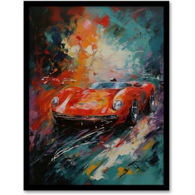 Artery8 Red Classic Sports Car Oil Painting Colourful Sleek For Him Fan Man Cave Artwork Framed Wall Art Print 18X24 Inch Artery8 Red Classic Sports Car Oil Painting Colourful Sleek For Him Fan Man Cave Artwork Framed Wall Art Print 18X24 Inch