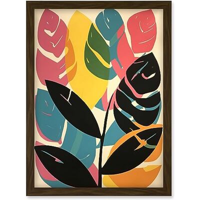 Artery8 Henri Matisse Style Leaves Linocut Pink Yellow Blue Botanical Bright Boho Leaf Artwork Framed Wall Art Print A4 Artery8 Henri Matisse Style Leaves Linocut Pink Yellow Blue Botanical Bright Boho Leaf Artwork Framed Wall Art Print A4