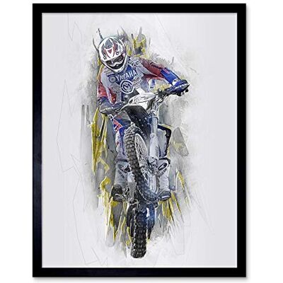 Wee Blue Coo Dirt Bike Motocross Sport Graphic Art Print Framed Poster Wall Decor 12X16 Inch Wee Blue Coo Dirt Bike Motocross Sport Graphic Art Print Framed Poster Wall Decor 12X16 Inch