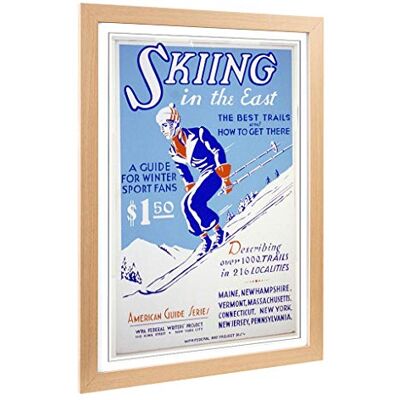 Big Box Art Framed Print of Vintage WPA Poster Skiing Design Wall Art Picture Home Decor for Kitchen, Living, Dining Room, Bedroom, Hallway, Office, Oak, A2 / 24.5x18 Inch / 62x45cm Big Box Art Framed Print of Vintage WPA Poster Skiing Design Wall Art Picture Home Decor for Kitchen, Living, Dining Room, Bedroom, Hallway, Office, Oak, A2 / 24.5x18 Inch / 62x45cm