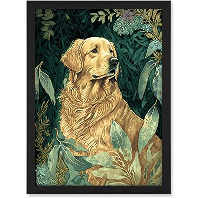 Artery8 Golden Retriever Dog in Nature Modern Watercolour Illustration Artwork Framed A3 Wall Art Print Artery8 Golden Retriever Dog in Nature Modern Watercolour Illustration Artwork Framed A3 Wall Art Print