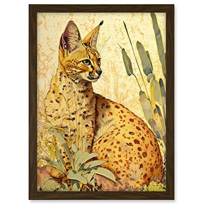 Artery8 Serval Cat in Nature Detailed Watercolour and Ink Bright Illustration Artwork Framed A3 Wall Art Print Artery8 Serval Cat in Nature Detailed Watercolour and Ink Bright Illustration Artwork Framed A3 Wall Art Print