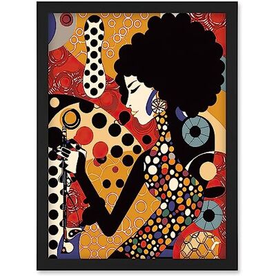 Artery8 - Soul Music Singer Multicoloured Dots - Wall Art Artery8 - Soul Music Singer Multicoloured Dots - Wall Art