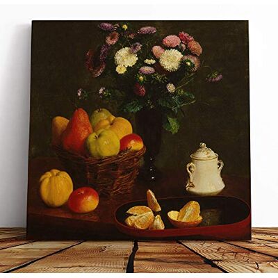 Big Box Art Canvas Print Wall Art Henri Fantin-Latour Still Life Fruit with Flowers (5) Mounted & Stretched Box Frame Picture Home Decor for Kitchen, Living Room, Bedroom, Muli-Colour, 14x14 Inch Big Box Art Canvas Print Wall Art Henri Fantin-Latour Still Life Fruit with Flowers (5) Mounted & Stretched Box Frame Picture Home Decor for Kitchen, Living Room, Bedroom, Muli-Colour, 14x14 Inch