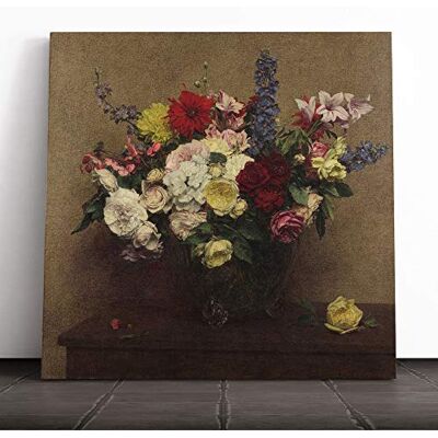 Big Box Art Canvas Print Wall Art Henri Fantin-Latour Summer Flowers (2) Mounted & Stretched Box Frame Picture Home Decor for Kitchen, Living Room, Bedroom, Hallway, Muli-Colour, 20x20 Inch Big Box Art Canvas Print Wall Art Henri Fantin-Latour Summer Flowers (2) Mounted & Stretched Box Frame Picture Home Decor for Kitchen, Living Room, Bedroom, Hallway, Muli-Colour, 20x20 Inch
