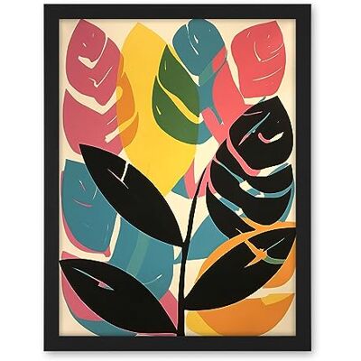 Artery8 Henri Matisse Style Leaves Linocut Pink Yellow Blue Botanical Bright Boho Leaf Artwork Framed Wall Art Print 18X24 Inch Artery8 Henri Matisse Style Leaves Linocut Pink Yellow Blue Botanical Bright Boho Leaf Artwork Framed Wall Art Print 18X24 Inch