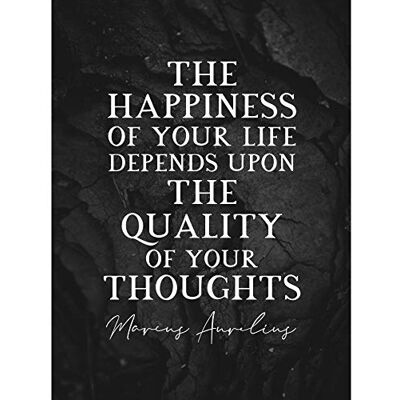 Artery8 Slate Quote Marcus Aurelius Happiness Quality Thoughts Premium Wall Art Canvas Print 18X24 Inch Artery8 Slate Quote Marcus Aurelius Happiness Quality Thoughts Premium Wall Art Canvas Print 18X24 Inch