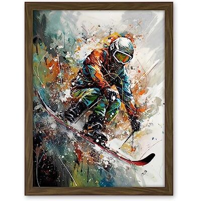 Artery8 Skier Skiing Winter Sport Paint Splat Painting Artwork Framed Wall Art Print 18X24 Inch Artery8 Skier Skiing Winter Sport Paint Splat Painting Artwork Framed Wall Art Print 18X24 Inch