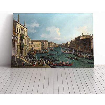 Big Box Art Giovanni Canaletto Regatta on The Grand Canal Canvas Print 20x14 Inch Wall Art, Ready to Hang, Gallery Wrapped, Fade-Resistant Inks, Securely Packaged, UK Made Big Box Art Giovanni Canaletto Regatta on The Grand Canal Canvas Print 20x14 Inch Wall Art, Ready to Hang, Gallery Wrapped, Fade-Resistant Inks, Securely Packaged, UK Made