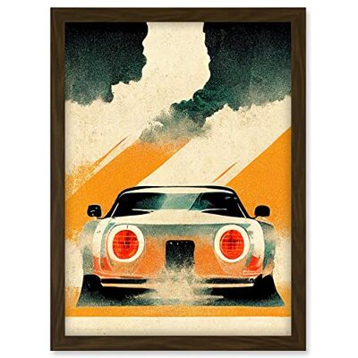 Doppelganger33 LTD Japanese Sports Car Vintage Vector Yellow Silver Black Artwork Framed A3 Wall Art Print Doppelganger33 LTD Japanese Sports Car Vintage Vector Yellow Silver Black Artwork Framed A3 Wall Art Print