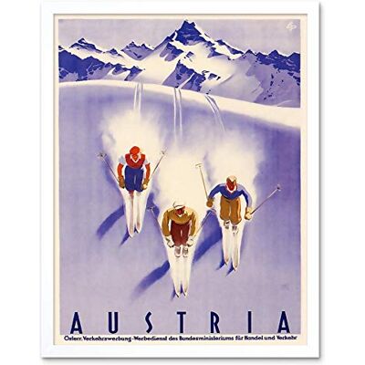 Wee Blue Coo Travel Tourism Winter Sport Austria Ski Snow Alps Art Print Framed Poster Wall Decor 12X16 Inch Wee Blue Coo Travel Tourism Winter Sport Austria Ski Snow Alps Art Print Framed Poster Wall Decor 12X16 Inch