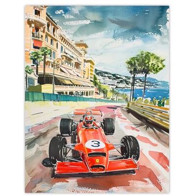 Artery8 Vintage Motor Sport Monaco Car Race Painting Man Cave Extra Large XL Wall Art Poster Print Artery8 Vintage Motor Sport Monaco Car Race Painting Man Cave Extra Large XL Wall Art Poster Print