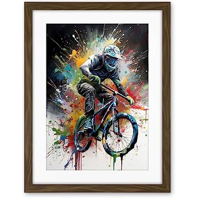 Artery8 Mountain Biking Extreme Sport Paint Splat Portrait Artwork Framed Wall Art Print 18X24 Inch Artery8 Mountain Biking Extreme Sport Paint Splat Portrait Artwork Framed Wall Art Print 18X24 Inch