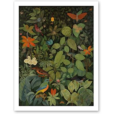 Artery8 Audubon Style Birds and Insects in Jungle Artwork Framed Wall Art Print 18X24 Inch Artery8 Audubon Style Birds and Insects in Jungle Artwork Framed Wall Art Print 18X24 Inch