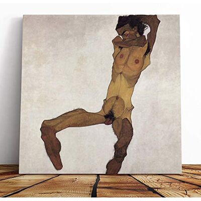 Big Box Art Canvas Print Wall Art Egon Schiele Nude Man Mounted and Stretched Box Frame Picture Home Decor for Kitchen, Living, Dining Room, Bedroom, Hallway, Multi-Colour, 14x14 Inch Big Box Art Canvas Print Wall Art Egon Schiele Nude Man Mounted and Stretched Box Frame Picture Home Decor for Kitchen, Living, Dining Room, Bedroom, Hallway, Multi-Colour, 14x14 Inch