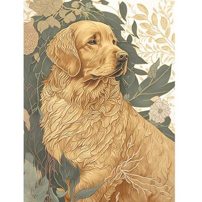 Artery8 Golden Retriever Dog in Nature Soft Pastel Colour Illustration Extra Large XL Wall Art Poster Print Artery8 Golden Retriever Dog in Nature Soft Pastel Colour Illustration Extra Large XL Wall Art Poster Print