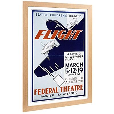 Big Box Art Framed Print of Vintage WPA Poster The Flight Design Wall Art Picture Home Decor for Kitchen, Living, Dining Room, Bedroom, Hallway, Office, Oak, A2 / 24.5x18 Inch / 62x45cm Big Box Art Framed Print of Vintage WPA Poster The Flight Design Wall Art Picture Home Decor for Kitchen, Living, Dining Room, Bedroom, Hallway, Office, Oak, A2 / 24.5x18 Inch / 62x45cm