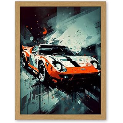 Artery8 Sports Car Racing Oil Painting Sports Supercar Driving Orange Gift for Him Artwork Framed Wall Art Print 18X24 Inch Artery8 Sports Car Racing Oil Painting Sports Supercar Driving Orange Gift for Him Artwork Framed Wall Art Print 18X24 Inch