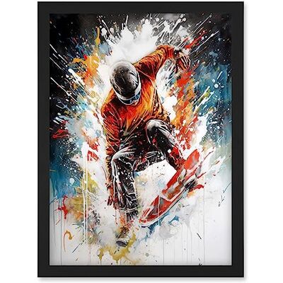 Artery8 - Snowboard Paint - Portrait - A4 - Framed Artery8 - Snowboard Paint - Portrait - A4 - Framed