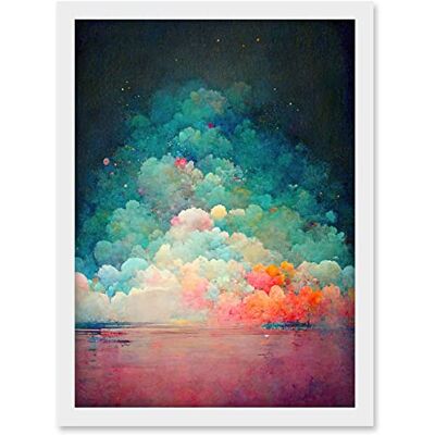 Doppelganger33 LTD Beach Sunset In Bubble Clouds Dreamy Surreal Abstract Artwork Framed A3 Wall Art Print Doppelganger33 LTD Beach Sunset In Bubble Clouds Dreamy Surreal Abstract Artwork Framed A3 Wall Art Print