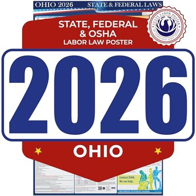 COMPLIANCE AUDIT CENTER 2022 Ohio State and Federal Labor Laws Poster OSHA Workplace Compliant 24" x 36" All in One Required Posting Laminated (Poster Only) COMPLIANCE AUDIT CENTER 2022 Ohio State and Federal Labor Laws Poster OSHA Workplace Compliant 24" x 36" All in One Required Posting Laminated (Poster Only)