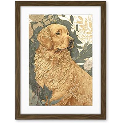 Artery8 Golden Retriever Dog in Nature Soft Pastel Colour Illustration Artwork Framed Wall Art Print 18X24 Inch Artery8 Golden Retriever Dog in Nature Soft Pastel Colour Illustration Artwork Framed Wall Art Print 18X24 Inch